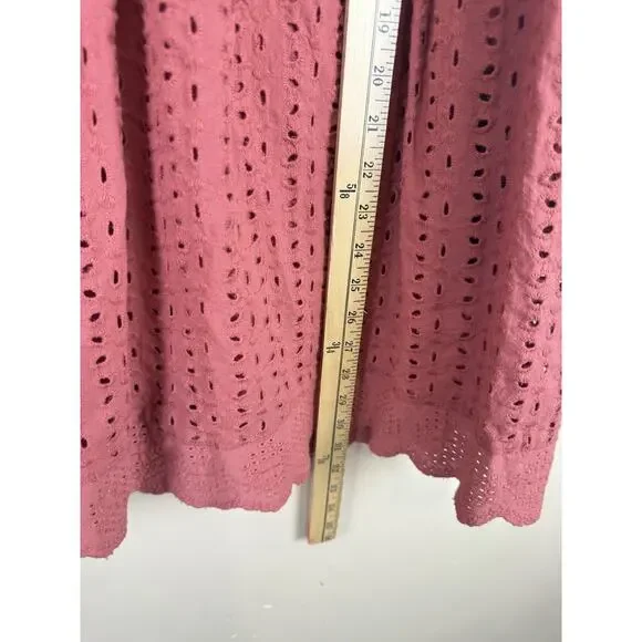 Mustard Seed Rust Eyelet Romper Dress Women’s S Terracotta Ruffle Boho Playsuit - Picture 15 of 16